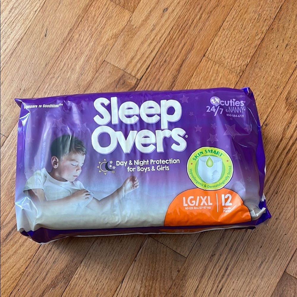 Cuties Sleep Overs Diapers LG/XL. Compare to Goodnites.